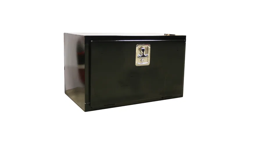 DJ24-18 – CATTLEMAN Tool Box, Underbody Single Lid Black Steel 24 Inch Length x 18 Inch Width x 18 Inch Height